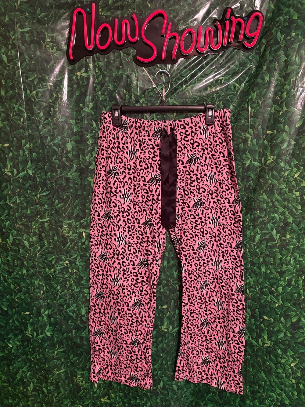 Women's Pink Animal-Print Pajama Lounge Pants